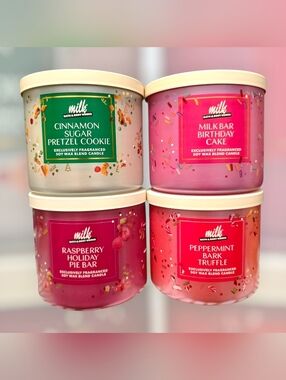 4 Limited Edition 3 wick candles by Milk bar × Bath And Body Works